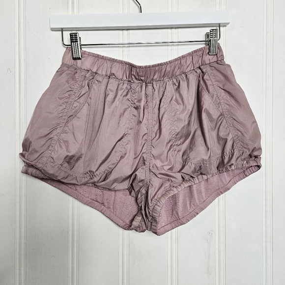 Free People Bubble Hem Shorts Womens Size S Mauve Pink FP Movement High Rise - Picture 2 of 13